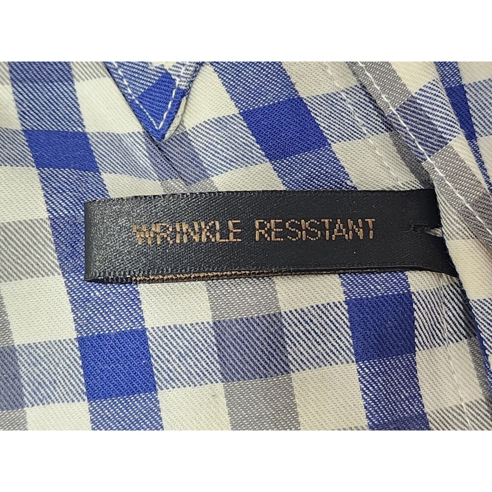 New F/X Fusion D610 men's shirt size large Plaid Blue Grey White - Picture 3 of 3